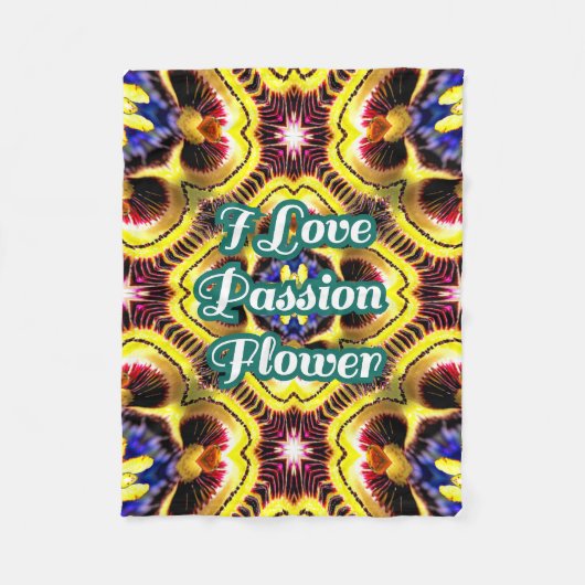 Passiflora caerulea-patroon fleece deken (Voorkant)