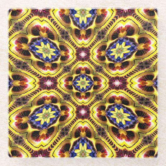 Passiflora caerulea-patroon glazen onderzetter (Voorkant)