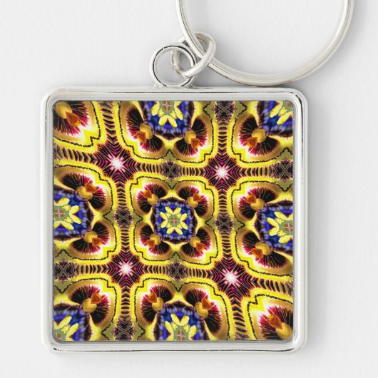 Passiflora caerulea-patroon sleutelhanger (Voorkant)