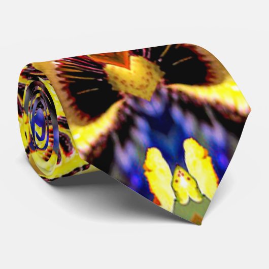 Passiflora caerulea-patroon stropdas (Opgerold)