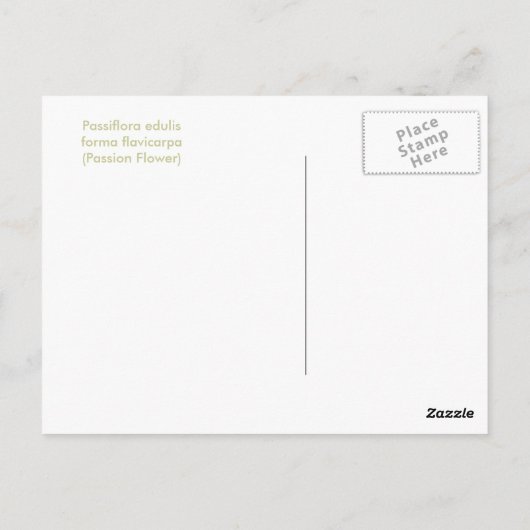 Passiflora edulis forma flavicarpa (Passievloer) Briefkaart (Achterkant)