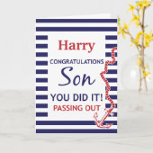 Passing Out Parade Britse Marine Anker Gefelicitee Kaart (Gele Bloem)