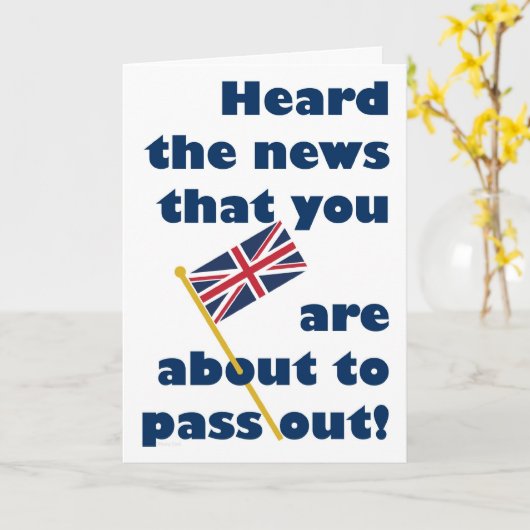 Passing Out Parade Felicitaties Fun Union Jack Kaart (Gele Bloem)