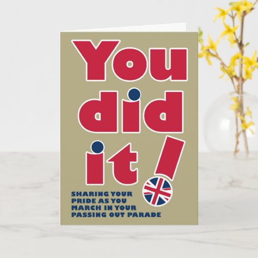 Passing Out Parade Fun British Mod Design Kaart (Gele Bloem)
