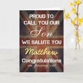 Passing Out Parade Son groet je gefeliciteerd Kaart (Gele Bloem)