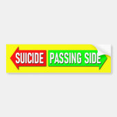 Passing Side Suicide Overtaking Left-hand Traffic Bumpersticker (Voorkant)