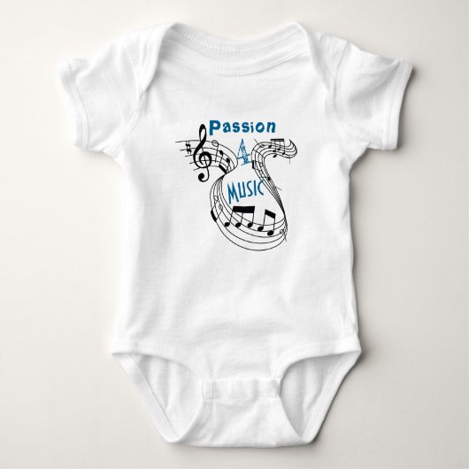 Passion 4 Musical Notes Baby Romper (Voorkant)