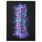 Passion Cyberpunk Typography – Vibrant Modern Word Klembord (Achterkant)