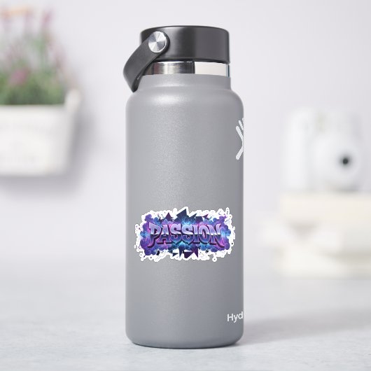 Passion Cyberpunk Typography – Vibrant Modern Word Sticker (HydroFlask)