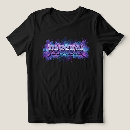 Passion Cyberpunk Typography – Vibrant Modern Word Tri-Blend Shirt (Design voorkant)