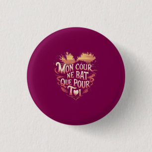 Passion des Coeurs Ronde Button 3,2 Cm