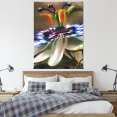 Passion Flower Blossom in Art Deco Abstracte stijl Canvas Afdruk (Insitu (Slaapkamer))