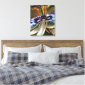 Passion Flower Blossom in Art Deco Abstracte stijl Canvas Afdruk (Insitu (Slaapkamer))