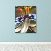 Passion Flower Blossom in Art Deco Abstracte stijl Canvas Afdruk (Insitu (Houten vloer))