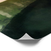 Passion Flower Blossom in Art Deco Abstracte stijl Poster (Hoek)