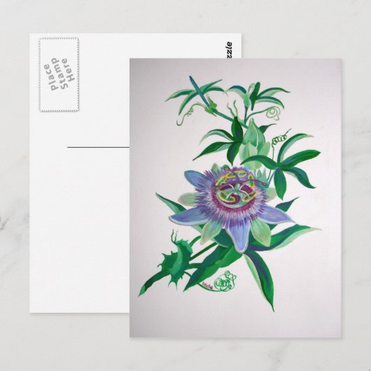 Passion Flower Botanical Art Briefkaart (Voorkant / Achterkant)