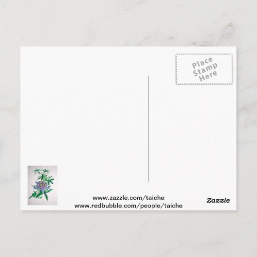 Passion Flower Botanical Art Briefkaart (Achterkant)