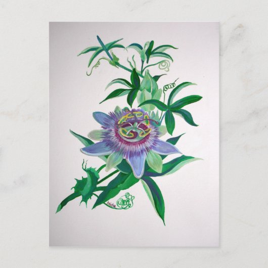 Passion Flower Botanical Art Briefkaart (Voorkant)