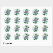 Passion Flower Botanical Art Ronde Sticker (Vel)