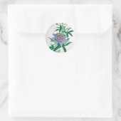 Passion Flower Botanical Art Ronde Sticker (Tas)