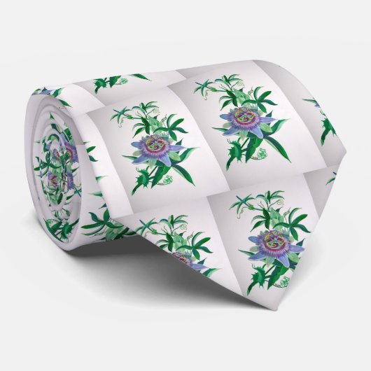 Passion Flower Botanical Art Stropdas (Opgerold)
