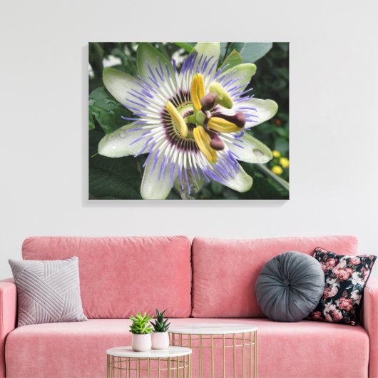 Passion Flower Canvas afdrukken (Insitu (Woonkamer))