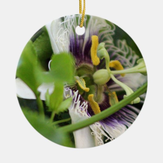 Passion Flower Closeup Keramisch Ornament (Voorkant)