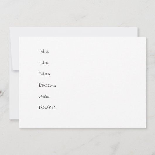 Passion Flower Invitation Kaart (Achterkant)