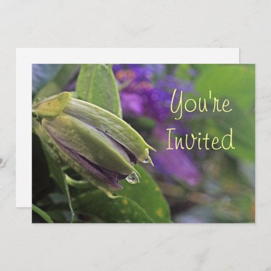 Passion Flower Invitation Kaart (Voorkant / Achterkant)