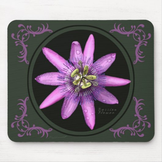 Passion Flower Mousepad Muismat (Voorkant)