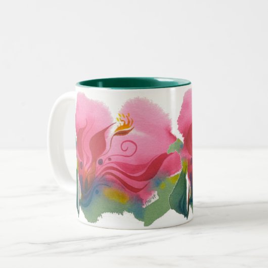 Passion Flower, nr. 2 Tweekleurige Koffiemok (Voorkant links)