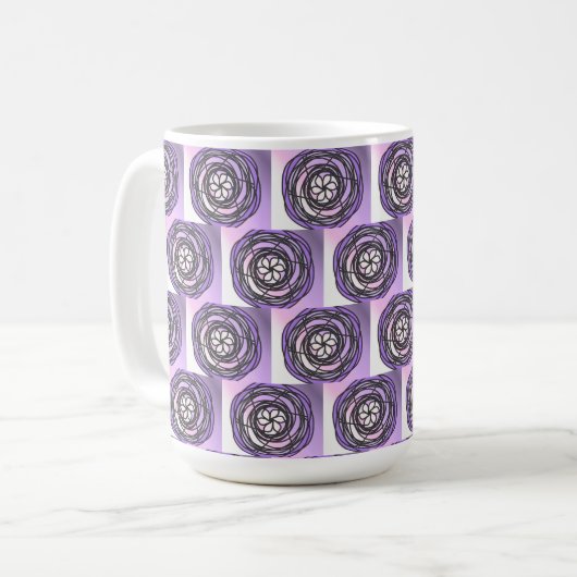 Passion Flower Paars Pattern Koffiemok (Voorkant links)