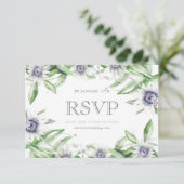 Passion flower rsvp-kaart RSVP kaartje (Staand voorkant)