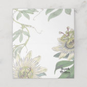 Passion Flower Table Place Card of Escort Kaart Plaatskaartje (Buitenkant ongevouwen)