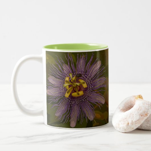 Passion Flower Tweekleurige Koffiemok (Met donut)