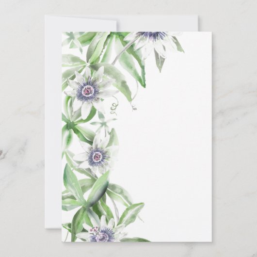 Passion Flower Wedding Invite Kaart (Achterkant)
