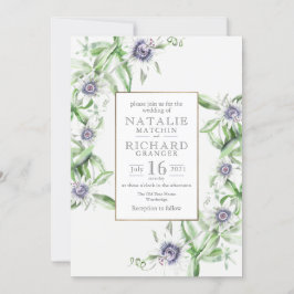 Passion Flower Wedding Invite Kaart