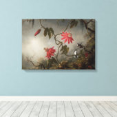 Passion Flowers en Hummingbird van Martin Heade Canvas Afdruk (Insitu (Houten vloer))