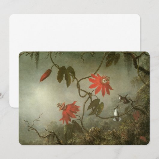 Passion Flowers en Hummingbird van Martin J Heade (Voorkant / Achterkant)