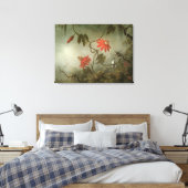 Passion Flowers en Hummingbird van Martin J Heade Canvas Afdruk (Insitu (Slaapkamer))