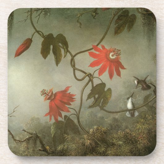 Passion Flowers en Hummingbird van Martin J Heade Drankjes Onderzetter (Voorkant)