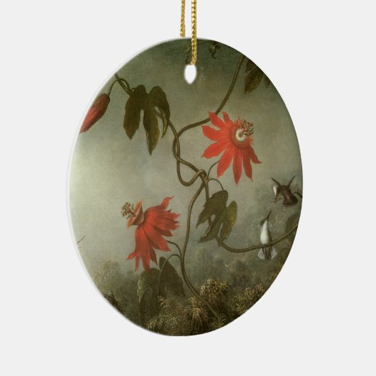 Passion Flowers en Hummingbird van Martin J Heade Keramisch Ornament (Rechts)