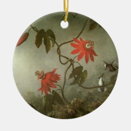 Passion Flowers en Hummingbird van Martin J Heade Keramisch Ornament (Voorkant)