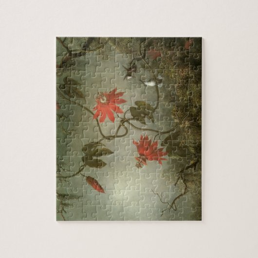 Passion Flowers en Hummingbird van Martin J Heade Legpuzzel (Verticaal)
