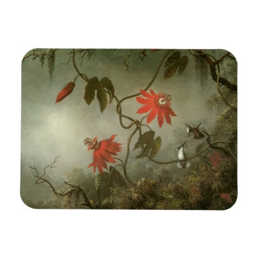 Passion Flowers en Hummingbird van Martin J Heade Magneet (Horizontaal)
