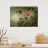 Passion Flowers en Hummingbird van Martin J Heade Poster (Keuken)