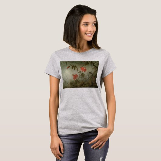 Passion Flowers en Hummingbird van Martin J Heade T-shirt (Voorkant volledig)