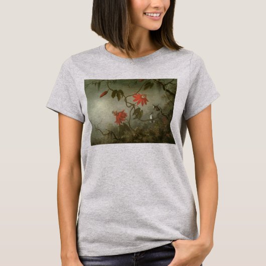 Passion Flowers en Hummingbird van Martin J Heade T-shirt (Voorkant)