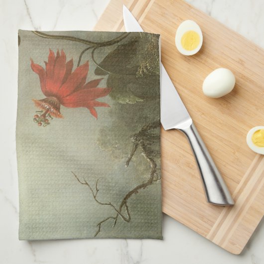 Passion Flowers en Hummingbird van Martin J Heade Theedoek (Quarter Fold)