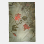 Passion Flowers en Hummingbird van Martin J Heade Theedoek (Verticaal)